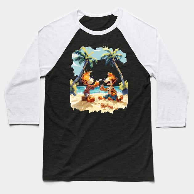 The Calvin and Hobbes Brotherhood Baseball T-Shirt by Insect Exoskeleton